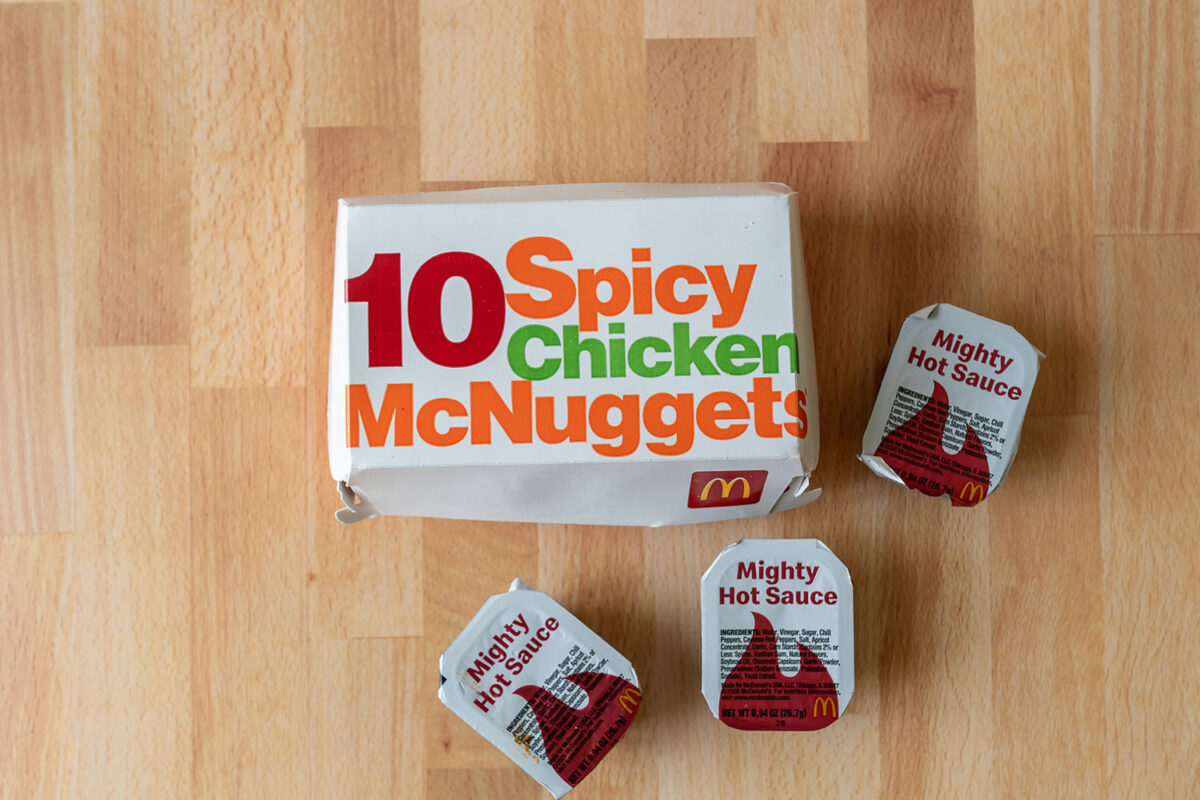 McDonald's Spicy Chicken Nuggets with Mighty Hot Sauce